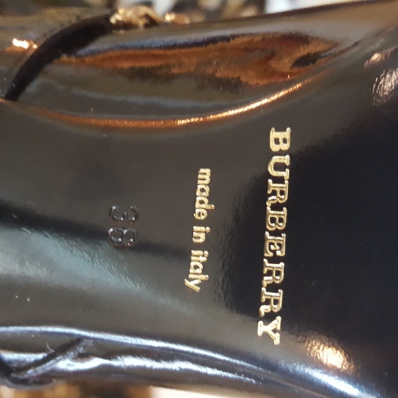 Burberry patent leather knee high boots, NEW, 38 - Picture 6 of 8